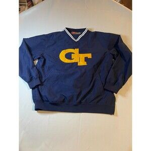 Vintage Georgia Tech Windbreaker Jacket Mens Medium Blue Nylon Pullover